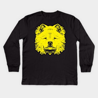 Yellow Chow Chow Kids Long Sleeve T-Shirt